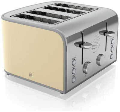 Swan - Toaster - 4 Slice - Cream.